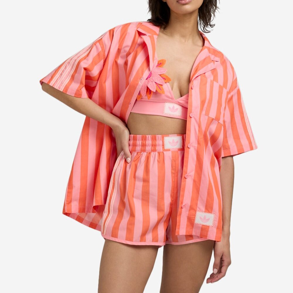 Adidas Originals Resort Striped Cotton Button-Up Shirt